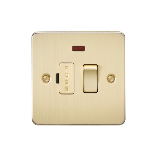 Knightsbridge Brushed Brass 13A Switched Fused Spur with Neon FP6300NBB