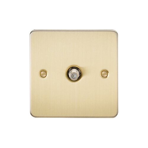 Knightsbridge Brushed Brass 1 Gang Non-Isolated SAT TV Outlet FP0150BB