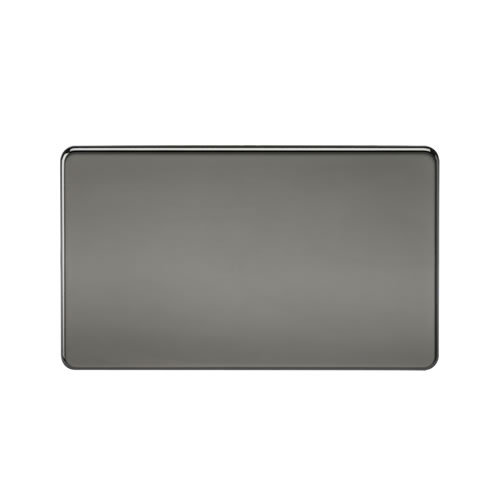 Knightsbridge Screwless Flat Plate Black Nickel Double Blank Plate SF8360BN