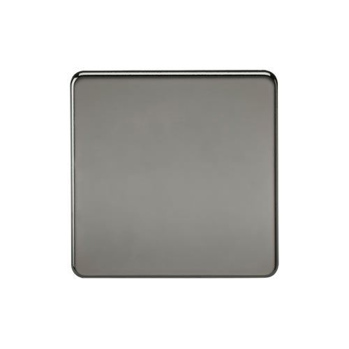 Knightsbridge Screwless Flat Plate Black Nickel Single Blank Plate SF8350BN