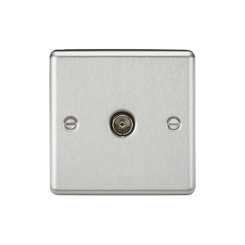 Knightsbridge Brushed Chrome 1G Non-Isolated TV Outlet CL010BC