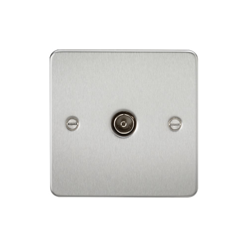 Knightsbridge Brushed Chrome 1G Non-Isolated TV Outlet FP0100BC