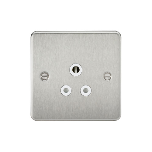 Knightsbridge Brushed Chrome 5A Unswitched Round Socket FP5ABCW