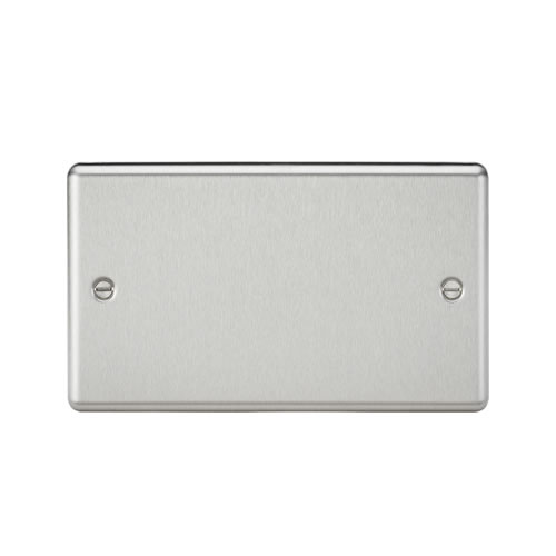 Knightsbridge Brushed Chrome Double Blank Plate CL86BC