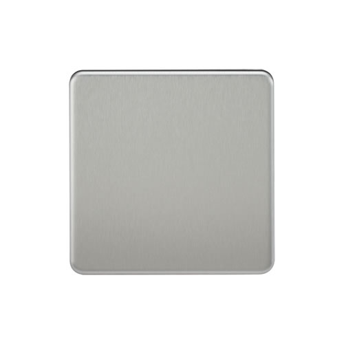 Knightsbridge Screwless Flat Plate Brushed Chrome Single Blank Plate SF8350BC