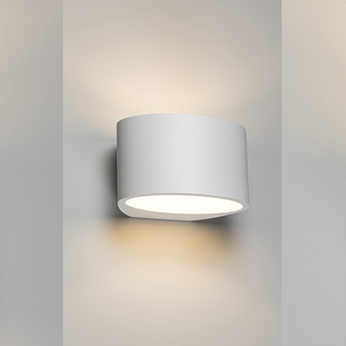 Knightsbridge G9 40W Curved Up and Down Plaster Wall Light PWL3