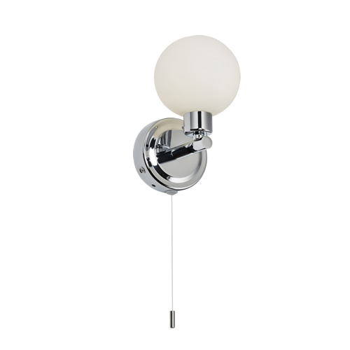 Knightsbridge G9 Chrome Single Wall Light with Frosted Glass BA01S1C