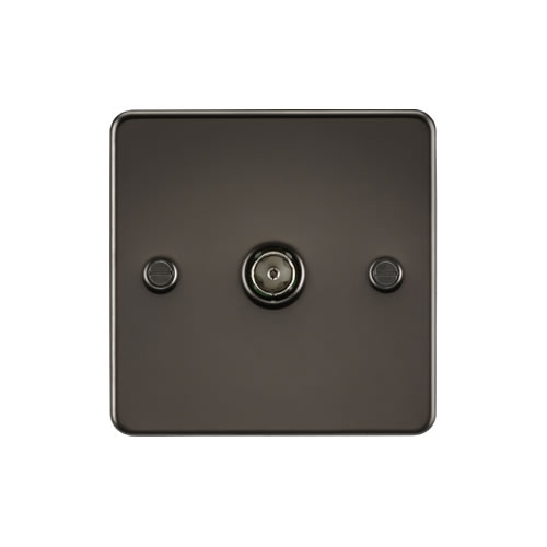 Knightsbridge Gunmetal 1 Gang Non-Isolated TV Outlet FP0100GM