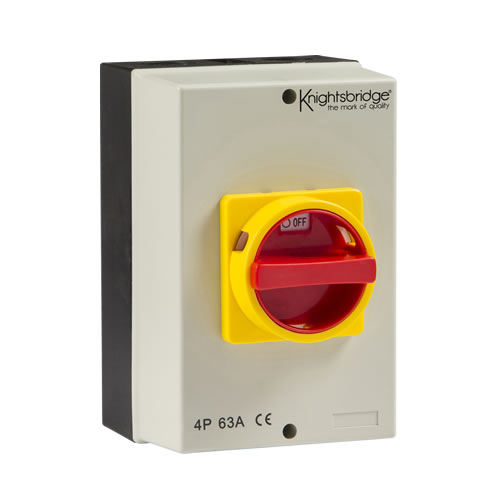 Knightsbridge IP65 63A Rotary Isolator 4P AC (230V-415V) IN0027