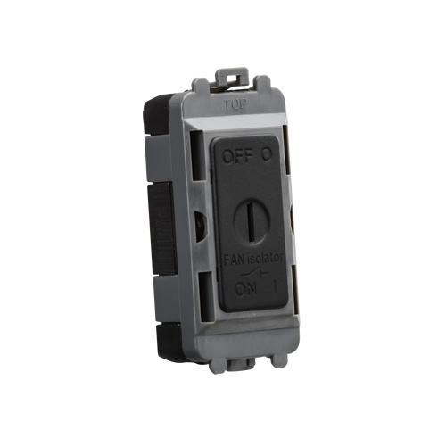 Knightsbridge Matt Black 10A Fan Isolator Key Switch Module GDM021MB