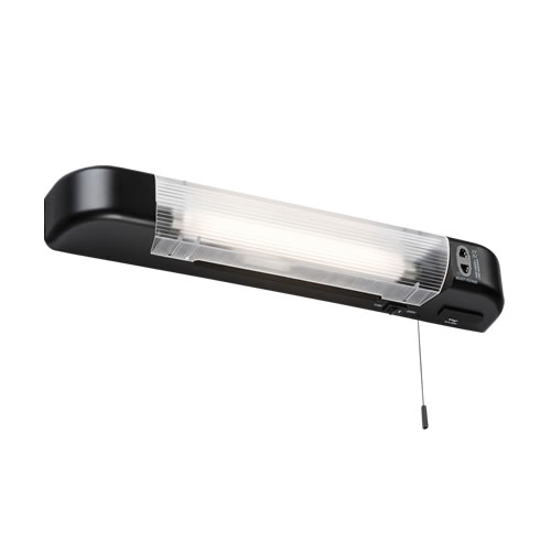 Knightsbridge Matt Black 6W LED Shaver Light with Dual USB SL6USBMB