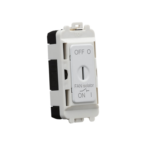 Knightsbridge Matt White 10A Fan Isolator Key Switch Module GDM021MW