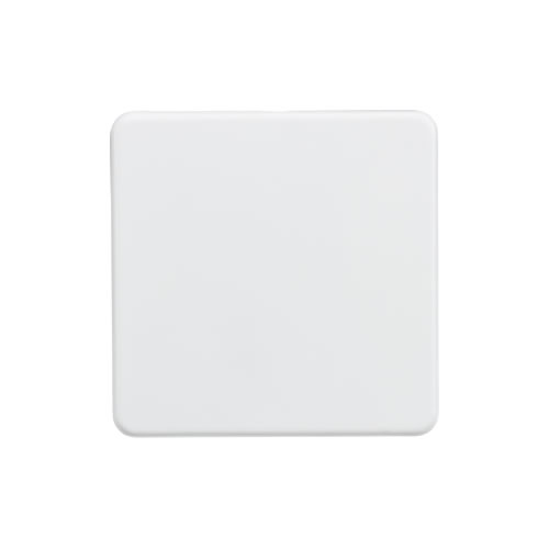 Knightsbridge Screwless Flat Plate Matt White Single Blank Plate SF8350MW