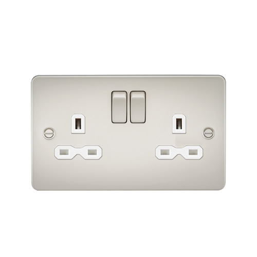 Knightsbridge Pearl 13A Double Switched Socket FPR9000PLW