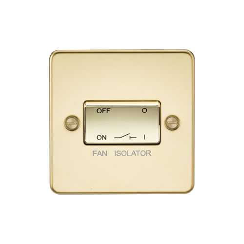 Knightsbridge Polished Brass 10A 3 Pole Fan Isolator Switch FP1100PB