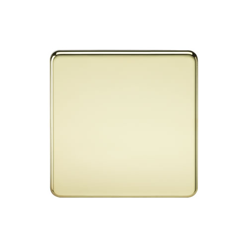 Knightsbridge Screwless Flat Plate Polished Brass Single Blank Plate SF8350PB