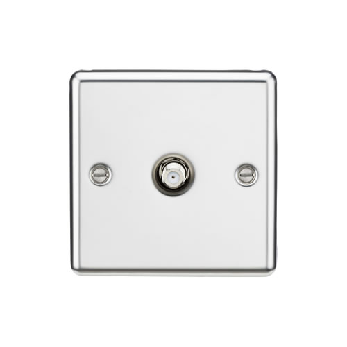 Knightsbridge Polished Chrome 1 Gang Non-Isolated SAT TV Outlet CL015PC