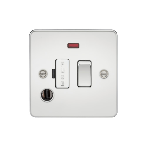 Knightsbridge Polished Chrome 13A Switched Fused Spur with Neon & Flex Outlet FP6300FPC
