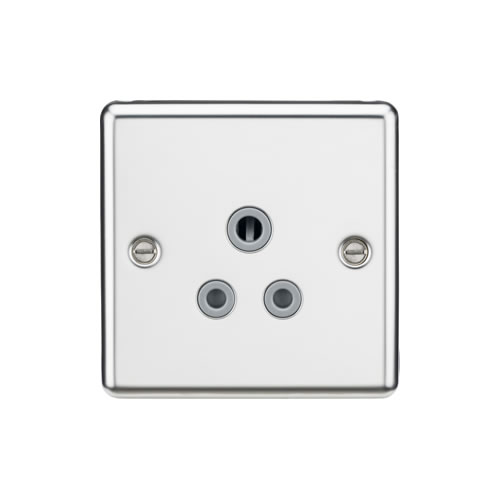 Knightsbridge Polished Chrome 5A Unswitched Round Socket CL5APCG