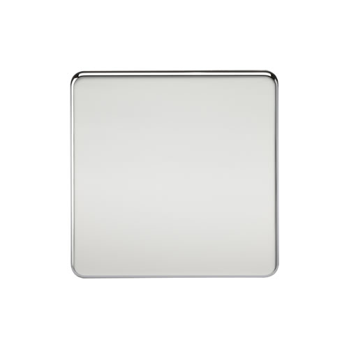 Knightsbridge Screwless Flat Plate Polished Chrome Single Blank Plate SF8350PC