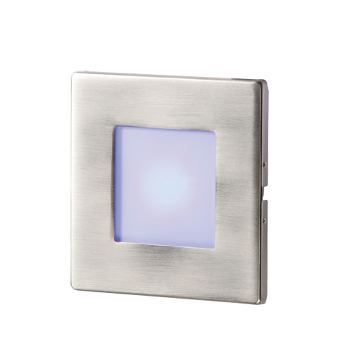 Knightsbridge 1W Blue Stainless Steel Recessed LED Wall Light NH023B