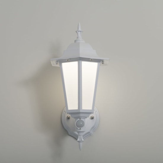 KSR Manta LED White Upward Wall Lantern with PIR KSR1154WHT