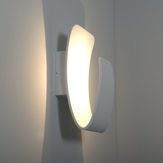 KSR Scoop 13W Colour Toning LED Wall Light White KSR7267WH
