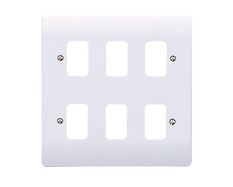 MK Grid Plus K3636WHI White Double Plate 6 Module Front Plate