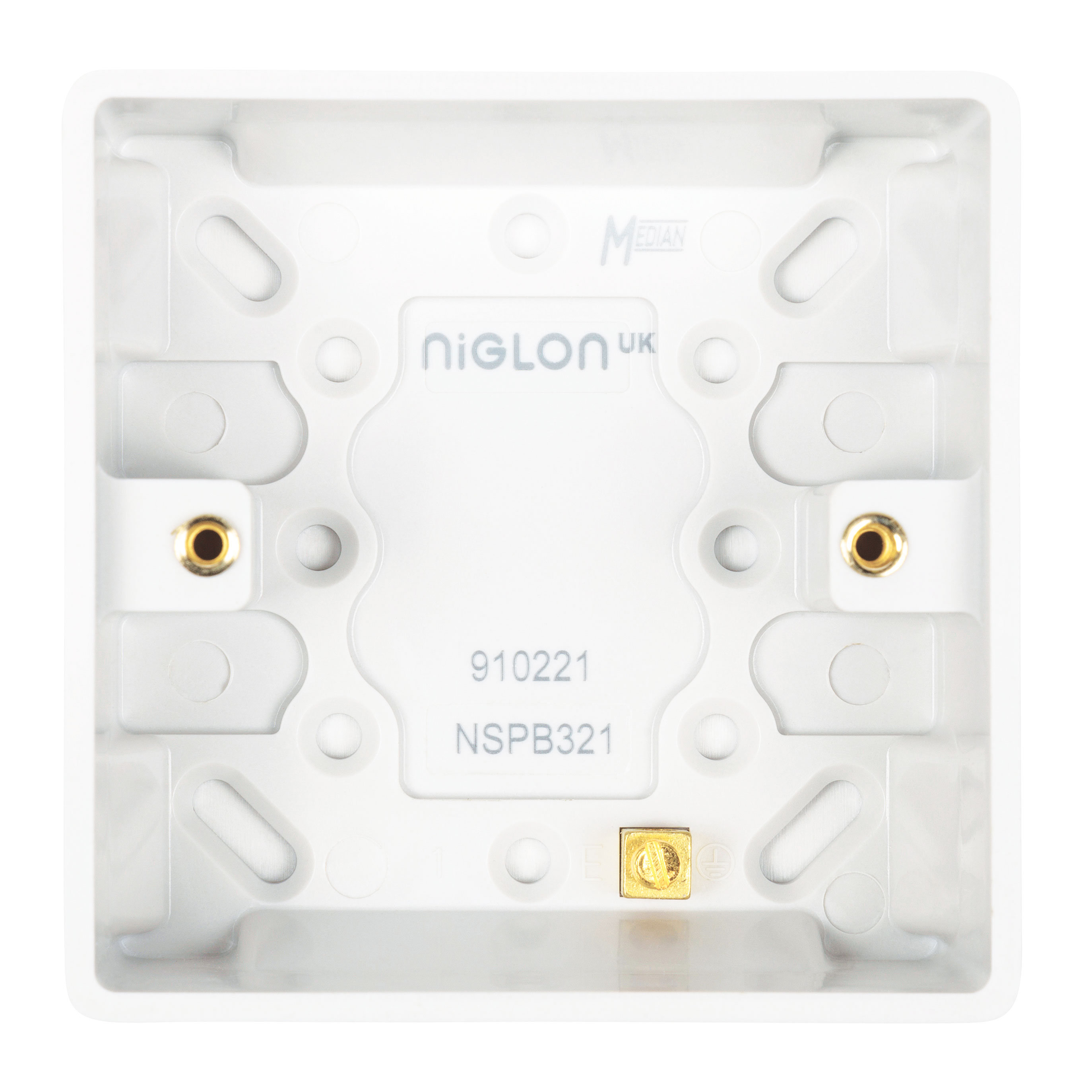 Niglon Median 1 Gang 32mm Deep Surface Pattress NSPB321