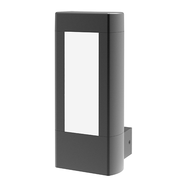 Ovia Quadra Grey IP54 10W 3K LED Rectangular Backlit Wall Light