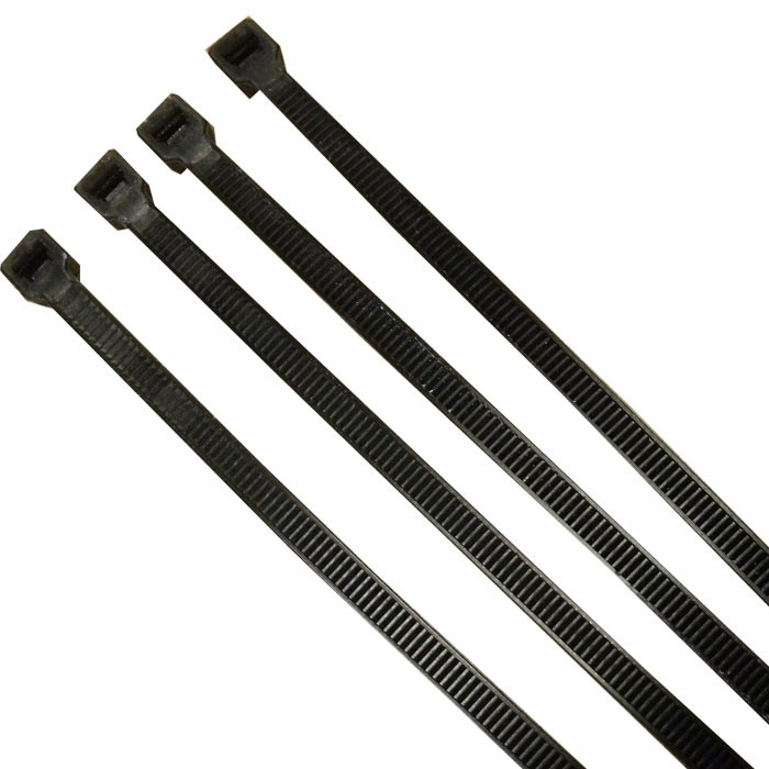 Unicrimp QTB200S 200mm x 4.8mm Black Cable Ties (Pack of 100)
