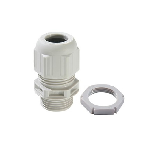 Wiska 10100611 IP68 20mm White Cable Gland with Locknut 60545