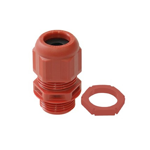 Wiska 10100614 IP68 20mm Red Cable Gland with Locknut 60544
