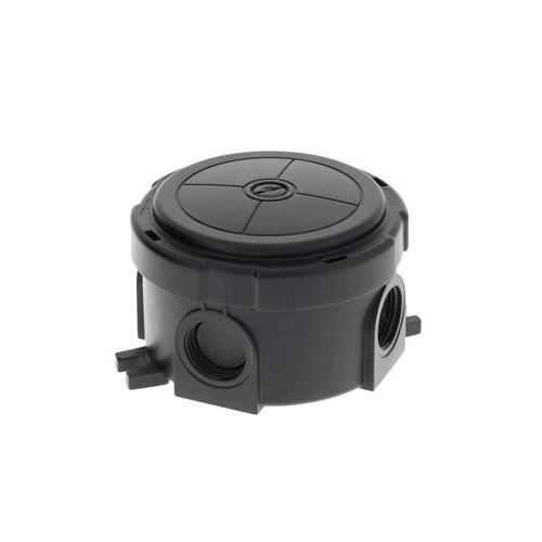 Wiska 10110636 Black Waterproof Combi Circular Junction Box with Wago's COMBI304BK